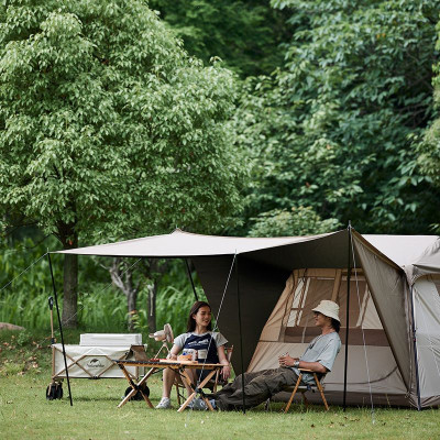 Намет Naturehike з навісом Village CNK2300ZP022 коричневий великий (6976023920189)