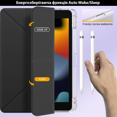Чохол до планшета BeCover Ultra Slim Origami Transparent Apple Pencil Apple iPad 10.2 2019/2020/2021 Black (711098)