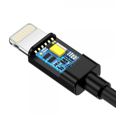 Дата кабель USB 2.0 AM to Lightning 1.8m 2.1A MFI Black Choetech (IP0027-BK)