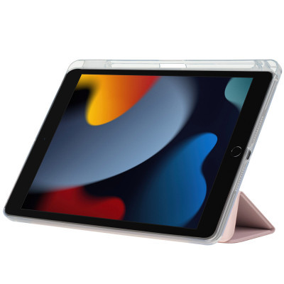Чохол до планшета BeCover Ultra Slim Origami Transparent Apple Pencil Apple iPad 10.2 2019/2020/2021 Pink (711100)