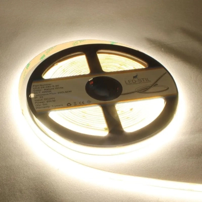 Світлодіодна стрічка LED-STIL 4000K 9 Вт/м COB 480 діодів IP33 24 Вольта 950 lm нейтральне світло (UC4-24-480-8-90)