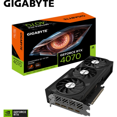 Відеокарта GIGABYTE GeForce RTX4070 12Gb WINDFORCE OC (GV-N4070WF3OCV2-12GD)
