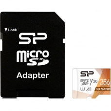 Карта пам'яті Silicon Power 256Gb microSDXC U3 A1 V30 Superior Color 100R/80W + adapter (SP256GBSTXDU3V20AB)