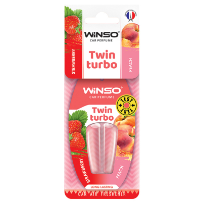 Ароматизатор для автомобіля WINSO Twin Turbo - Strawberry Peach (538780)