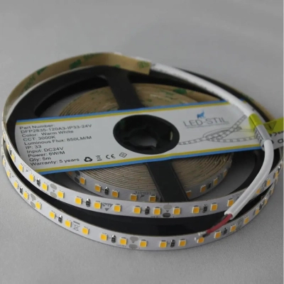 Світлодіодна стрічка LED-STIL 6000K 6 Вт/м 2835 128 діодів IP33 24 Вольта 950 lm холодне світло (DFP2835-128A6-IP33-24V)