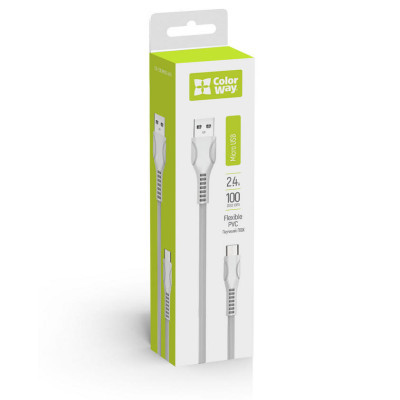 Дата кабель USB 2.0 AM to Micro 5P 1.0m line-drawing white ColorWay (CW-CBUM028-WH)