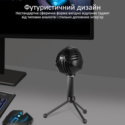Мікрофон Vertux Sphere LED USB Black (sphere.black)