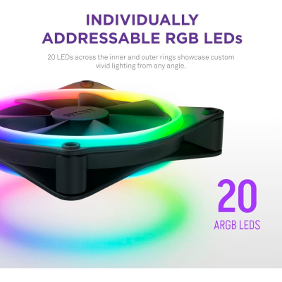 Кулер до корпусу NZXT F120RGB Duo - 120mm Dual- (RF-D12SF-B1)