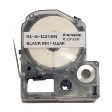 Стрічка для принтера етикеток UKRMARK RL-E-C2TBN-BK/CL, аналог LC2TBN. 6 мм х 8 м (CELC2TBN)