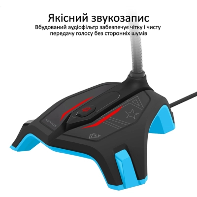 Мікрофон Vertux Streamer-2 LED USB Blue (streamer-2.blue)