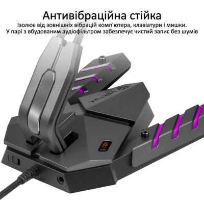 Мікрофон Vertux Streamer-3 LED USB Black (streamer-3.black)