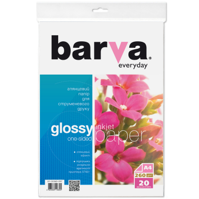 Фотопапір Barva A4 Everyday Glossy 260г 20с (IP-CE260-297)