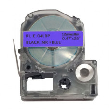 Стрічка для принтера етикеток UKRMARK RL-E-C4LBP-BK/BL, аналог LC4LBP. 12 мм х 8 м (CELC4LBP)