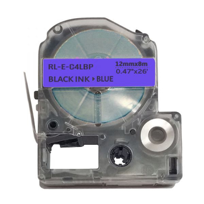 Стрічка для принтера етикеток UKRMARK RL-E-C4LBP-BK/BL, аналог LC4LBP. 12 мм х 8 м (CELC4LBP)