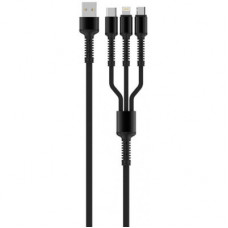 Дата кабель USB 2.0 AM to Lightning + Micro 5P + Type-C 4.0A (20W) ColorWay (CW-CBU3003-GR)