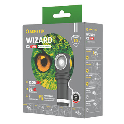 Ліхтар Armytek Wizard C2 WR Marnet USB Red/White (F06901C)