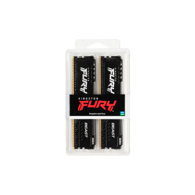 Модуль пам'яті для комп'ютера DDR4 16GB (2x8GB) 3733 MHz Fury Beast Black Kingston Fury (ex.HyperX) (KF437C19BBK2/16)