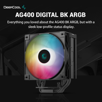 Кулер до процесора Deepcool AG400 DIGITAL BK ARGB
