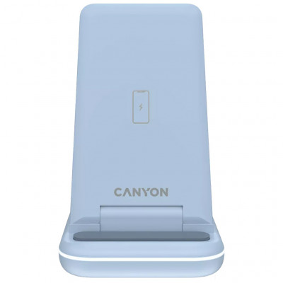 Зарядний пристрій Canyon WS-304 Foldable 3in1 Wireless charger Blue (CNS-WCS304BL)
