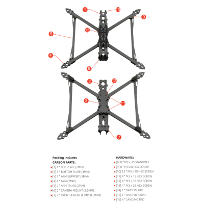 Рама для дрона Hobbyporter M4-10 (HP0215.0008)