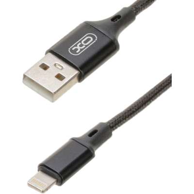 Дата кабель USB 2.0 AM to Lightning 2.0m NB143 Braided Black XO (XO-NB143i2-BK)