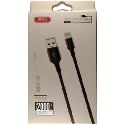 Дата кабель USB 2.0 AM to Lightning 2.0m NB143 Braided Black XO (XO-NB143i2-BK)