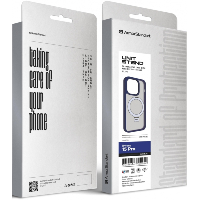 Чохол до мобільного телефона Armorstandart Unit Stand Apple iPhone 15 Pro Dark Blue (ARM70578)