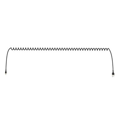 Дата кабель USB 2.0 AM to Lightning 1.0m spiral black ColorWay (CW-CBUL051-BK)