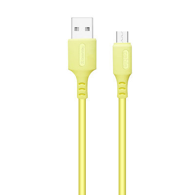 Дата кабель USB 2.0 AM to Micro 5P 1.0m soft silicone yellow ColorWay (CW-CBUM043-Y)