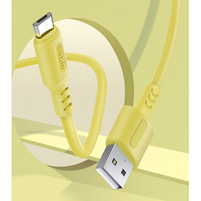 Дата кабель USB 2.0 AM to Micro 5P 1.0m soft silicone yellow ColorWay (CW-CBUM043-Y)