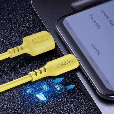 Дата кабель USB 2.0 AM to Micro 5P 1.0m soft silicone yellow ColorWay (CW-CBUM043-Y)