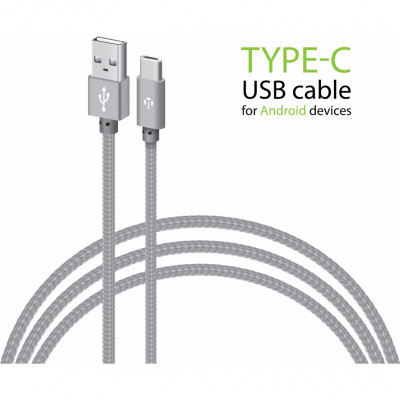 Дата кабель USB 2.0 AM to Type-C 1.0m CBGNYT1 grey Intaleo (1283126489136)