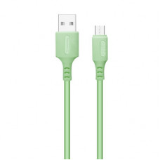 Дата кабель USB 2.0 AM to Micro 5P 1.0m soft silicone green ColorWay (CW-CBUM042-GR)