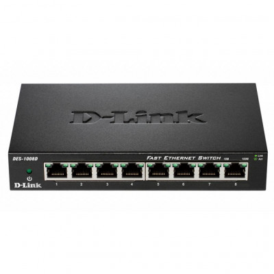 Комутатор мережевий D-Link DES-1008D