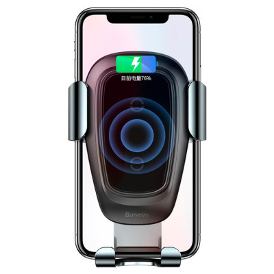 Зарядний пристрій Baseus Metal Wireless Charger Gravity Car MountTarnish (WXYL-B (676867)