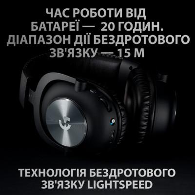 Навушники Logitech G PRO X Wireless Lightspeed Black (981-000907)