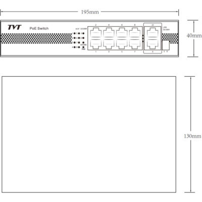 Комутатор мережевий TVT DIGITAL TD-B2208S1-PGU