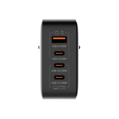 Зарядний пристрій ColorWay Power Delivery GaN (USB-A + 3USB TYPE-C) (100W) (CW-CHS047PD-BK)