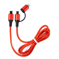 Дата кабель USB-C to USB-C/Lightning 1.0m red Dengos (NTK-TC-TCL-RED)