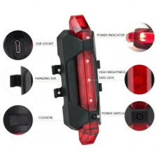 Задня велофара Velotrade габаритный задний BC-TL5411 красный 5 светодиодов USB (LTSS-018)