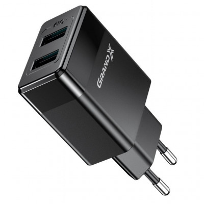 Зарядний пристрій Grand-X 2USB 5V 2,4A + micro-USB cable (CH-50U)
