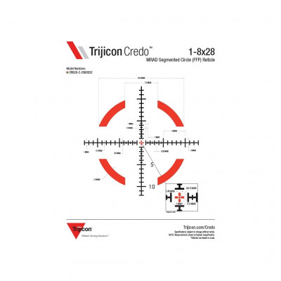 Оптичний приціл Trijicon Credo 1-8x28 Red/Green MRAD Segmented Circle (CR828-C-2900032)