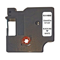 Стрічка для принтера етикеток UKRMARK RL-D-R-46012-BK/WT шовкова стрічка. для DYMO серії D1. 12мм (CD46012)