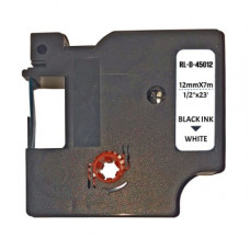 Стрічка для принтера етикеток UKRMARK RL-D-R-46012-BK/WT шовкова стрічка. для DYMO серії D1. 12мм (CD46012)