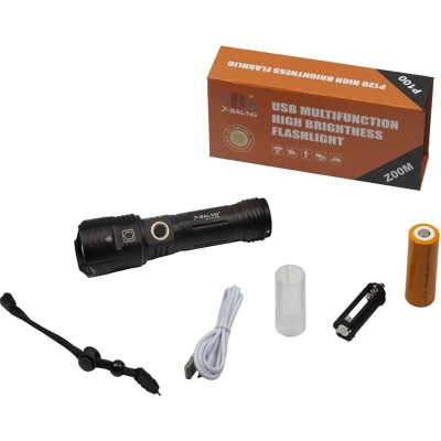 Ліхтар X-Balog BL-L-12-P100 алюмінієвий з опцією PowerBank (L095)