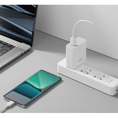 Зарядний пристрій XO L128 120W with cable Type-C white (XO-L128-WH)