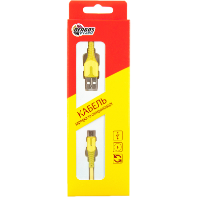 Дата кабель USB 2.0 AM to Micro 5P 1.0m yellow Dengos (PLS-M-IND-SOFT-YELLOW)