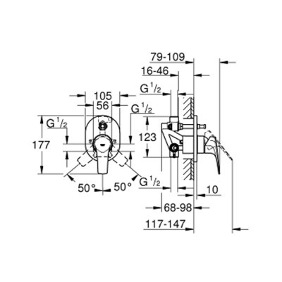 Змішувач Grohe BauFlow ВМ д/ванни (29045000)