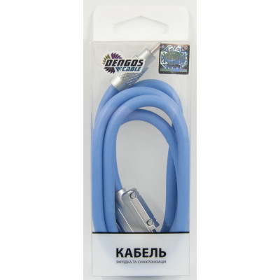 Дата кабель USB 2.0 AM to Type-C 1.0m blue Dengos (PLS-TC-NS-BLUE)