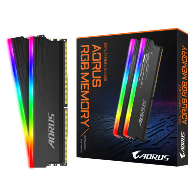 Модуль пам'яті для комп'ютера DDR4 16GB (2x8GB) 3733 MHz AORUS RGB Fusion 2.0 Memory boost GIGABYTE (GP-ARS16G37D)